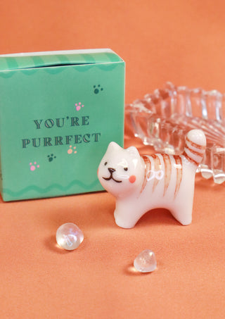 Tiny Matchbox Ceramic Token Cat