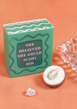 Tiny Matchbox Ceramic Token Sushi