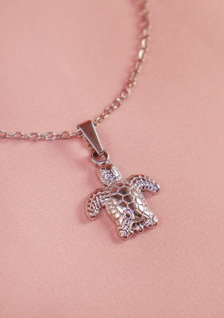 Turtle Pendant Silver Necklace