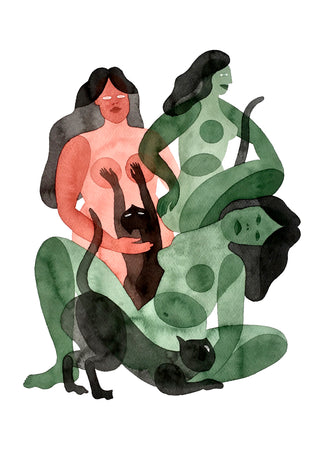 Catladies A3 print by Emma Ekstam