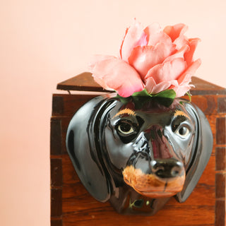 Small dachshund wallvase