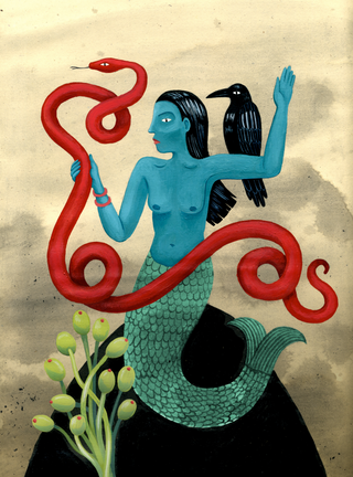 Merwoman A3 print by Emma Ekstam