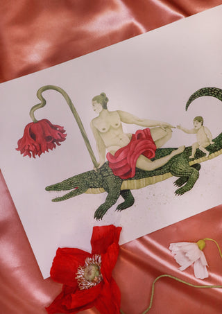 Croco Mama A3 print by Emma Ekstam