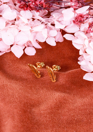 Feather stud earrings