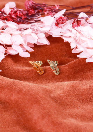 Feather stud earrings