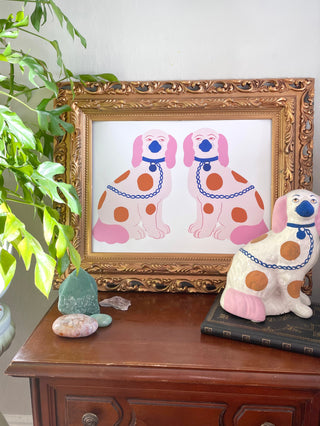 Fireplace dogs art print by Ida Alvarsson