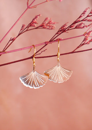 Small Ginkgo Gold Earrings