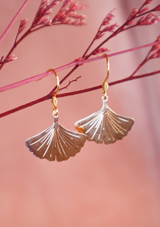 Small Ginkgo Gold Earrings