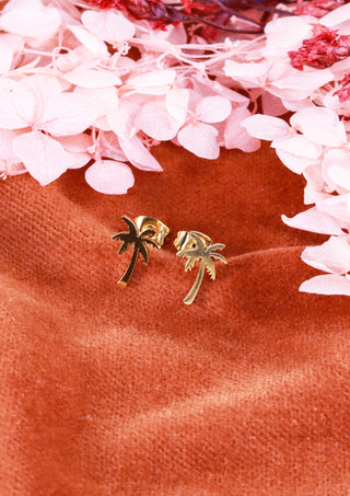 Golden Palm Trees stud earrings