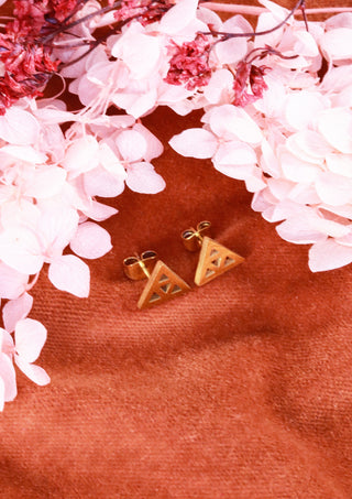 Golden Triangles stud earrings
