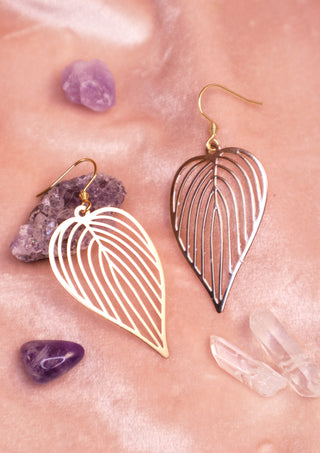 Philodendron gold earrings