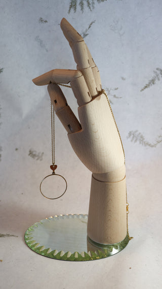 Antique golden opticians test lens necklace
