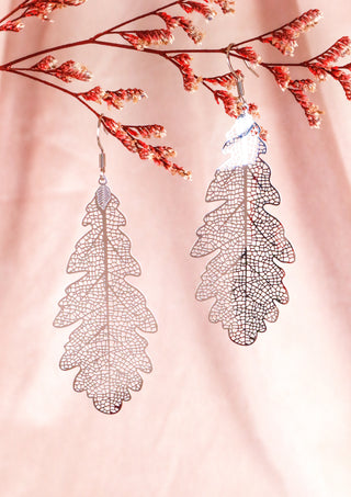 Glossy Old Oak Leaf earrings