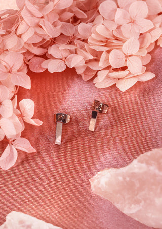 Silver stroke stainless stud earrings