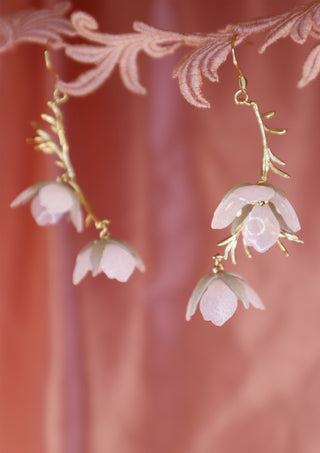 Golden Clematis Branch Earrings
