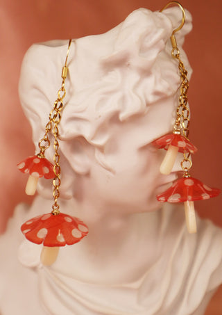 Dangly Agaric Mushrooms Earrings