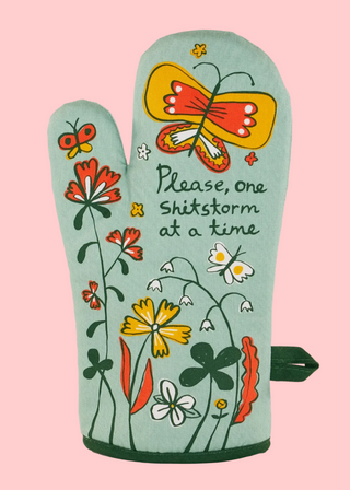 Blue Q Please, One Shitstorm At A Time! Oven Mitt