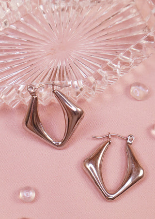 Soft Triangle Hoops Silver