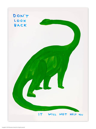Funny A6 Art Postcard by David Shrigley - Don’t Look Back