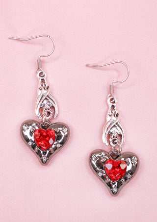 Mystic Night Heart Earrings