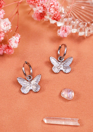 Butterfly Hoops Silver