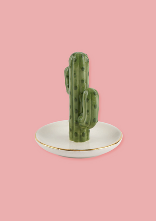 The Potting Shed Cactus Ring Holder Trinket Dish In Gift Box
