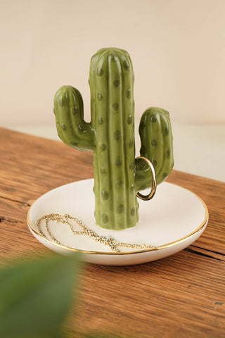 The Potting Shed Cactus Ring Holder Trinket Dish In Gift Box