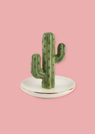 The Potting Shed Cactus Ring Holder Trinket Dish In Gift Box