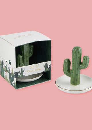 The Potting Shed Cactus Ring Holder Trinket Dish In Gift Box
