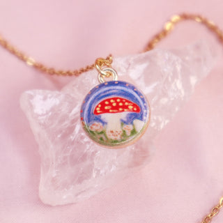 Fly Agaric Scene Necklace