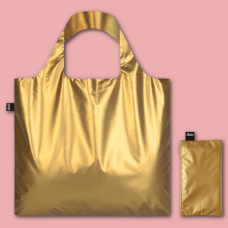 Metallic Gold Bag with Zip Pocket