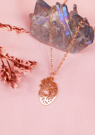 Anatomic Heart Necklace Gold