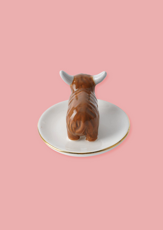 Bramble Farm Highland Cow Ring Dish In Gift Box