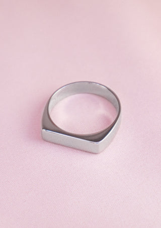 Slim Signet Ring Silver