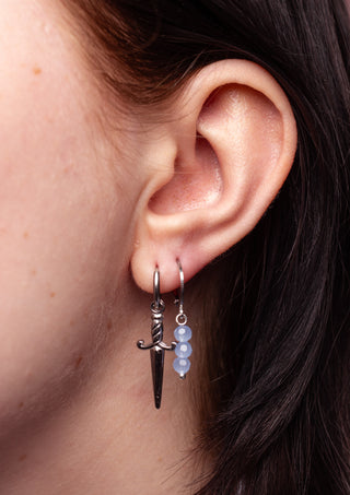 Tiny Daggers Hoops Silver