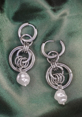 Pearl Chainmail  Hoops