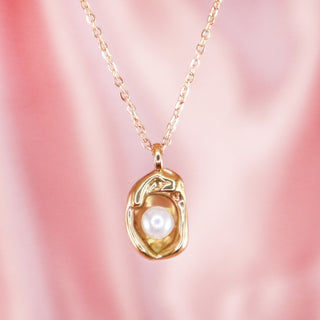 Gold Pearl Embrace Necklace