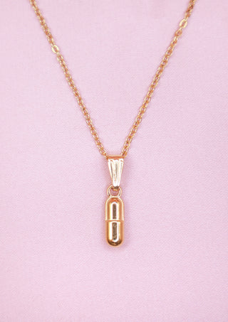 Chill Pill Necklace Guld