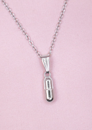 Chill Pill Necklace Silver