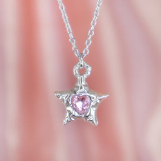 Pink Gleaming Star Necklace