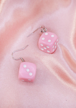 Pink Dice Earrings