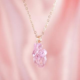 Pink Anatomical Heart Necklace