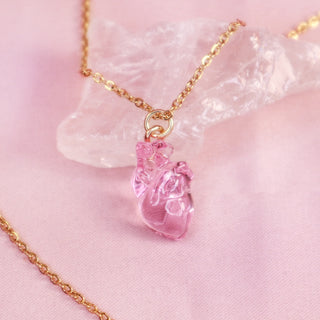 Pink Anatomical Heart Necklace