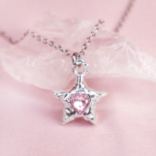Pink Gleaming Star Necklace