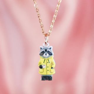 Raccoon In A Raincoat Necklace