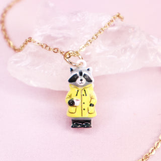 Raccoon In A Raincoat Necklace