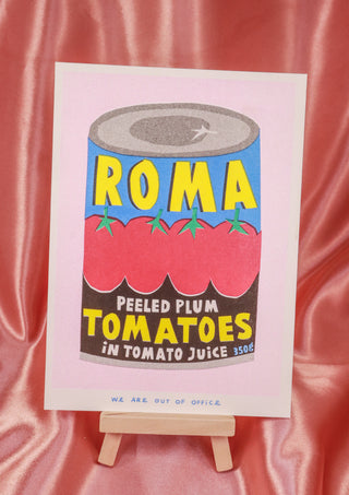 Roma Peeled Plum Tomatoes - Risograph Print