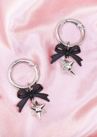 Spike Ball Black Bow Shoe Charm