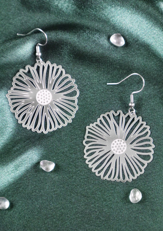 Silver Daisy Earrings