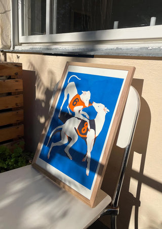 Risograph Print "Greyhound Dogs" By TinTin